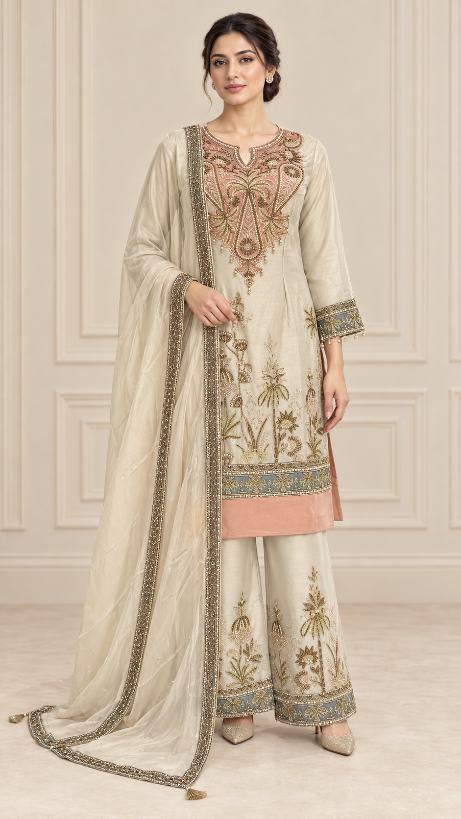 Ivory Cream Palazzo