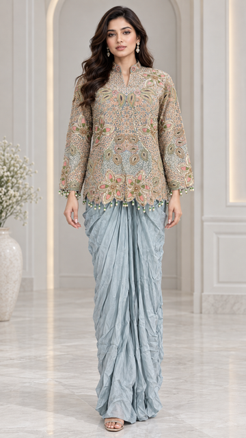 Powder Blue Indo western