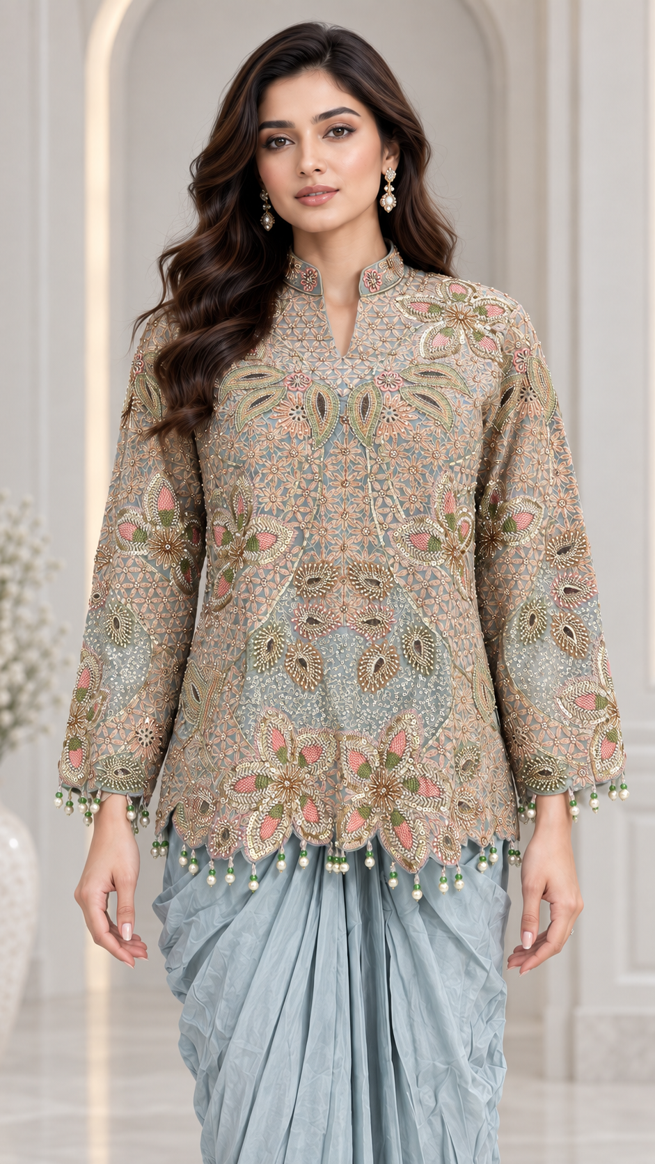 Powder Blue Indo western