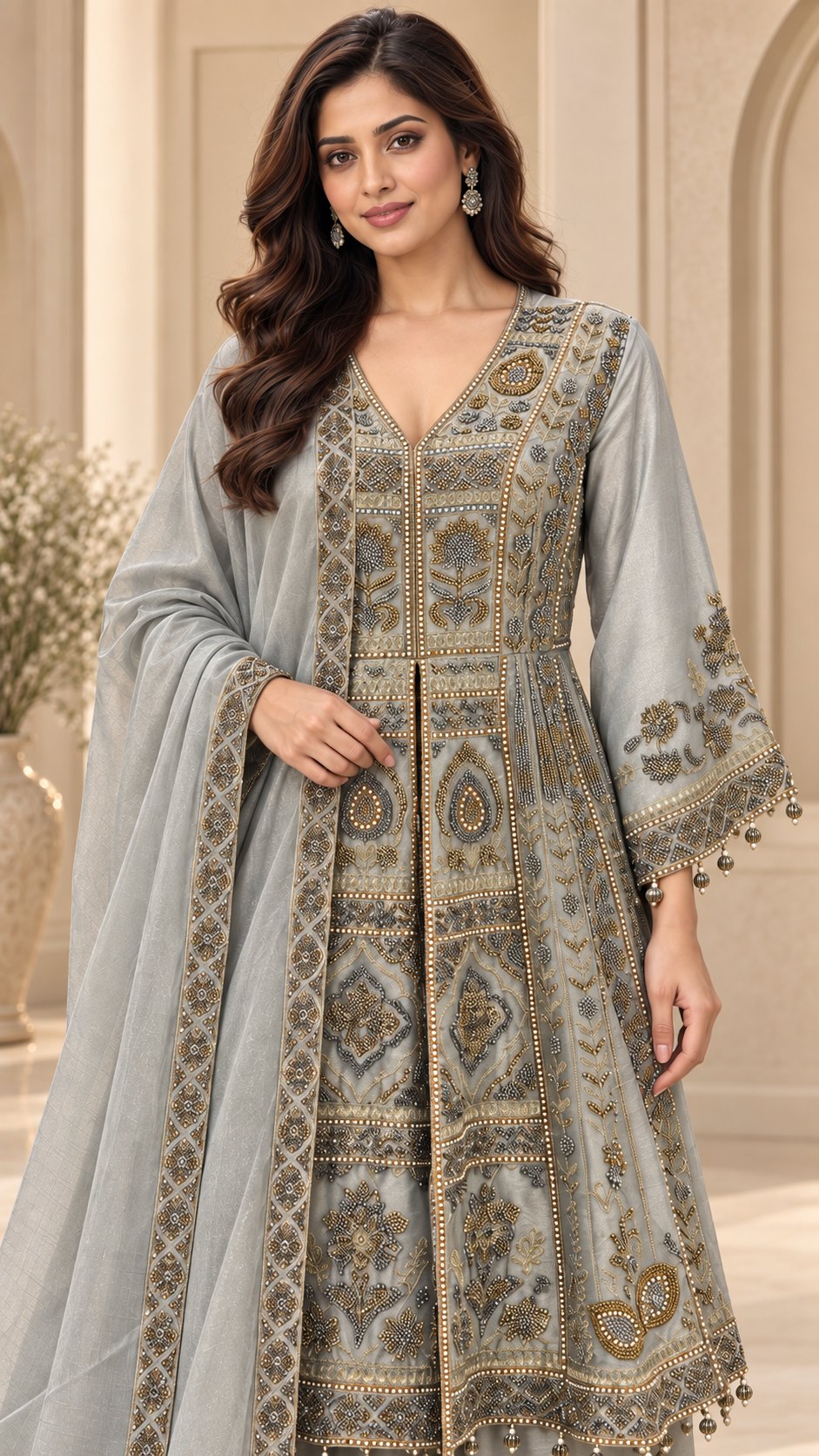 ice-grey Indo western