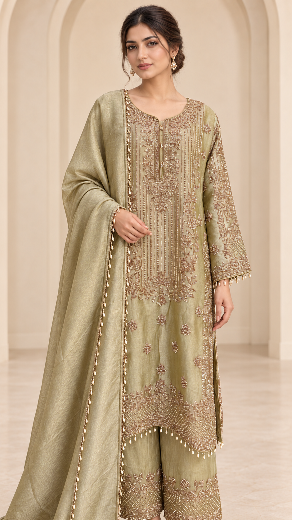 Olive-gold Palazzo