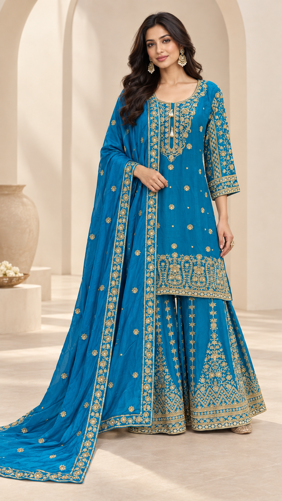 Turquoise Blue Gharara