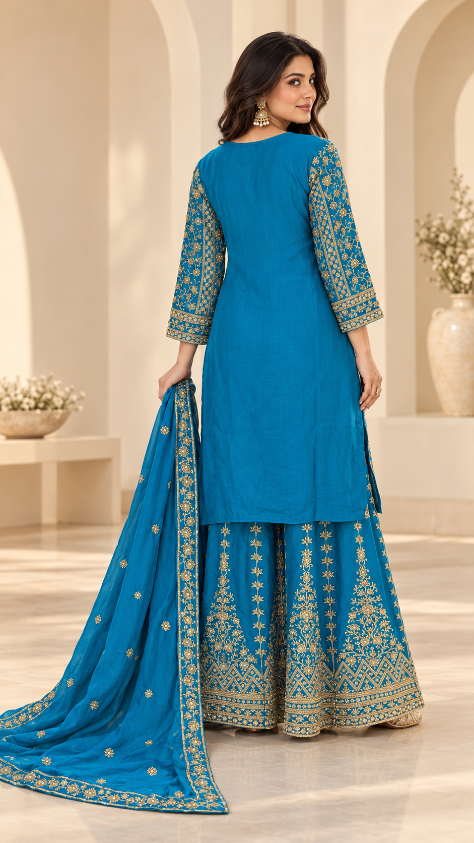 Turquoise Blue Gharara