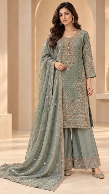 Sage-Grey Palazzo