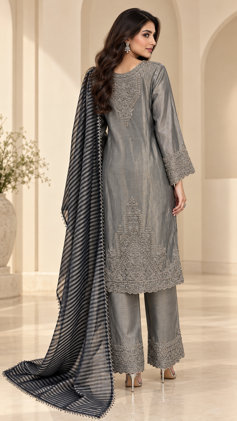 Metallic Silver Palazzo