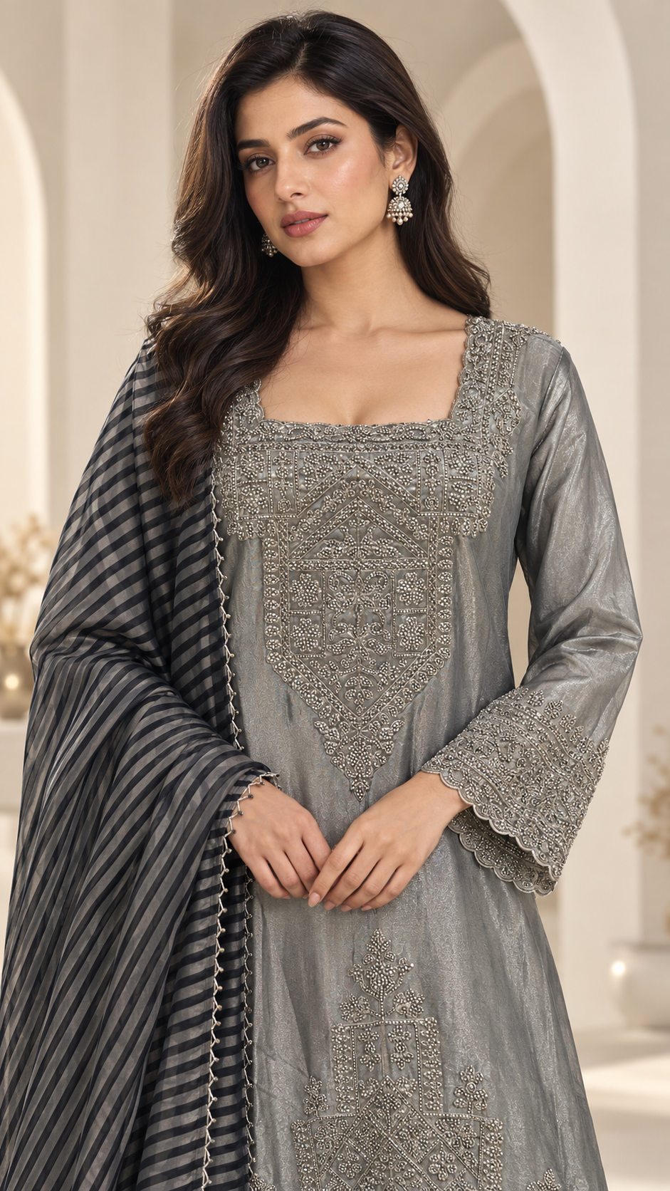 Metallic Silver Palazzo