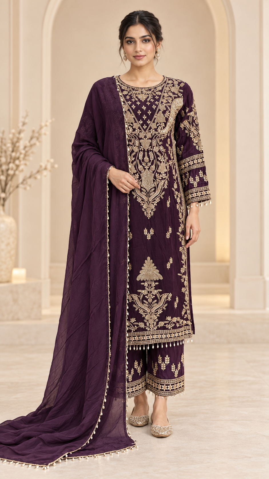 Regal Plum Pakistani Suit
