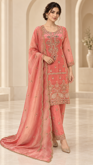 Coral-Pink Suit
