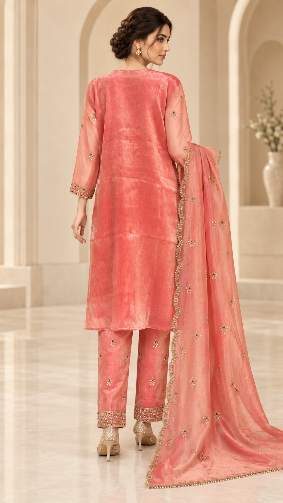 Coral-Pink Suit