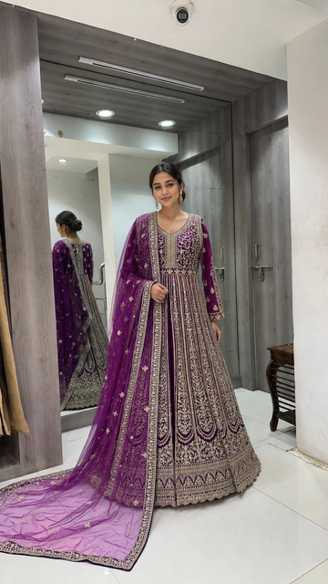 Royal Purple Bridal Gown