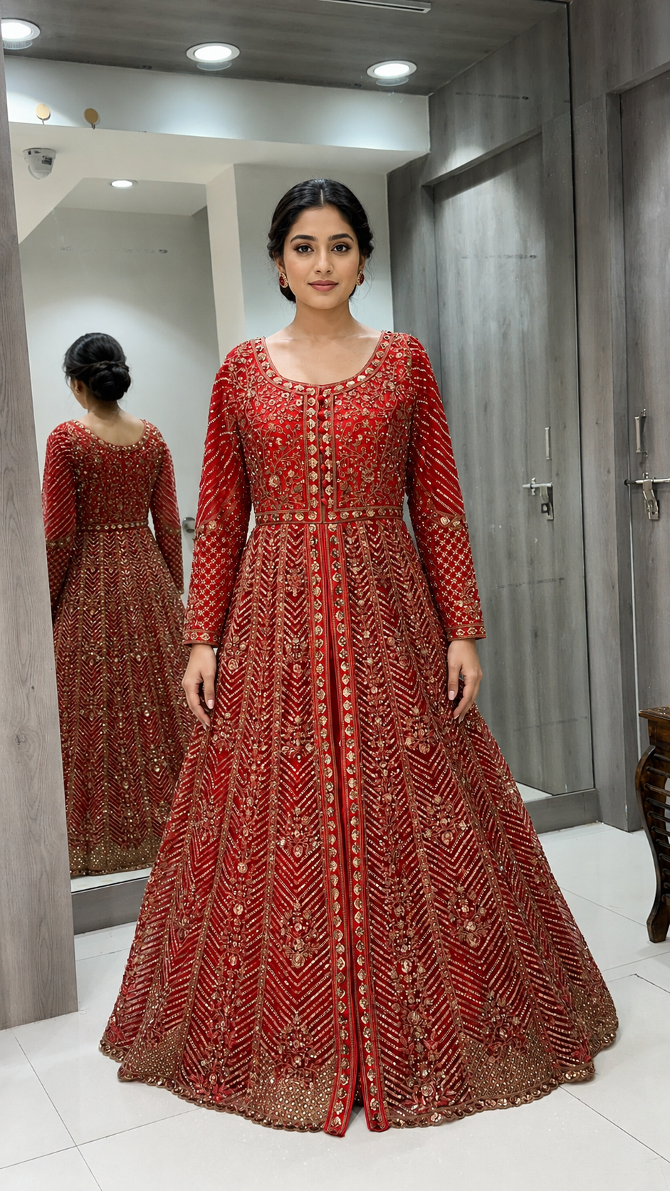 Red-And-Gold Bridal Gown