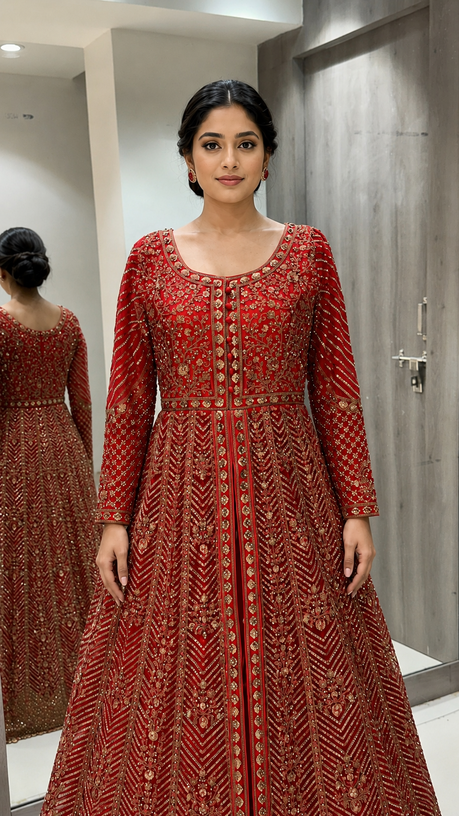 Red-And-Gold Bridal Gown