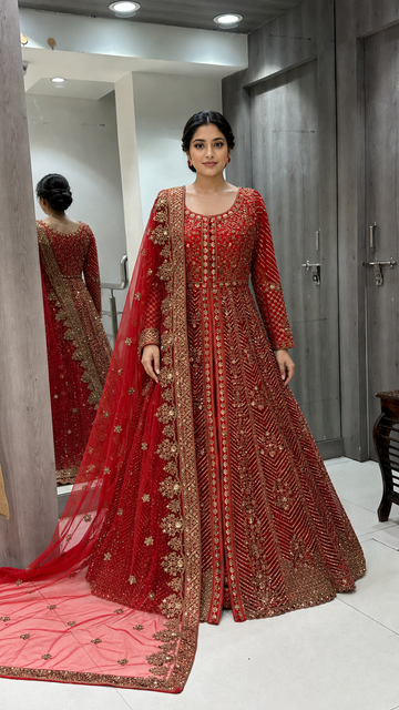 Red-And-Gold Bridal Gown
