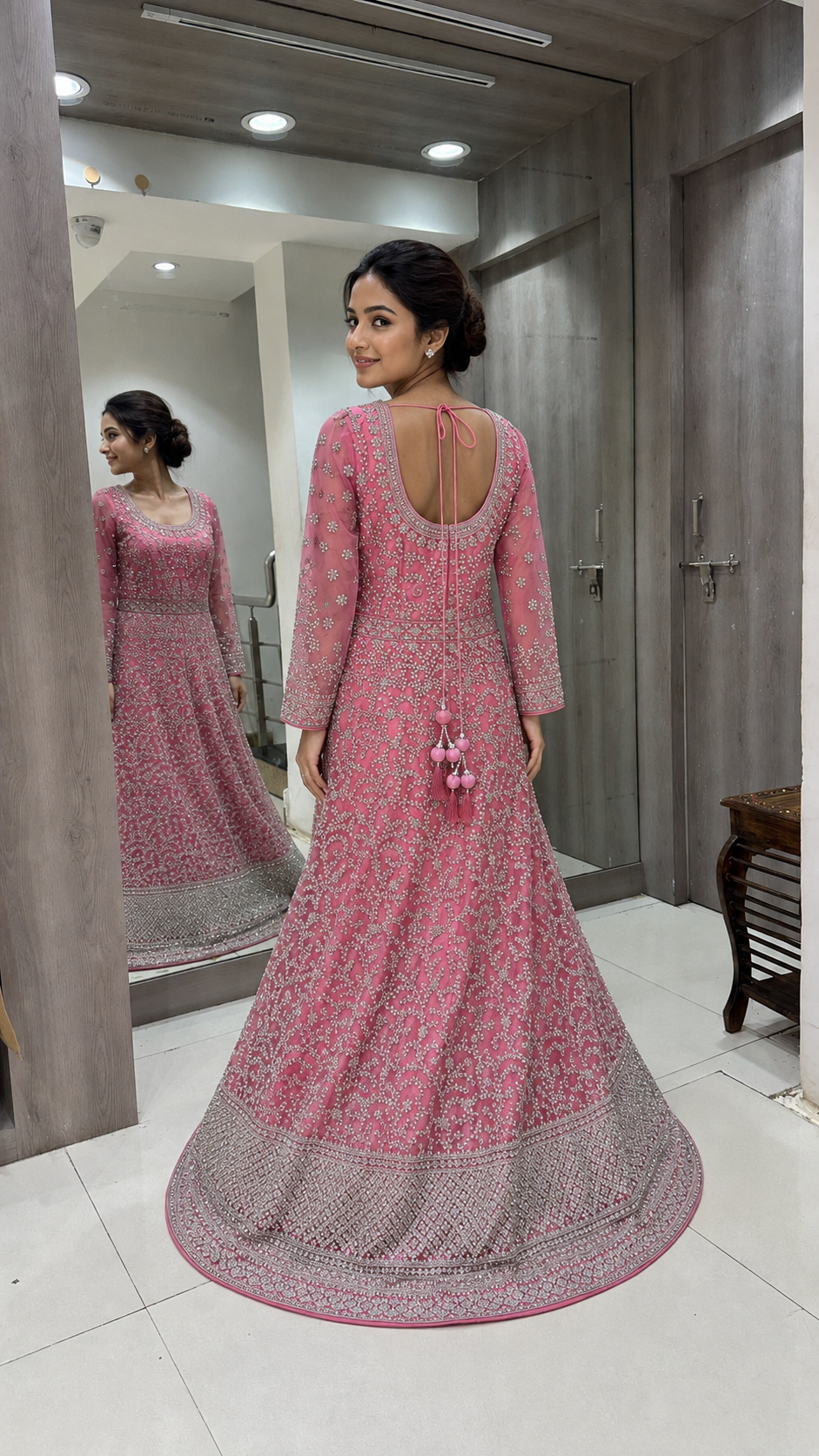 Pink Embroidered Bridal Lenenga