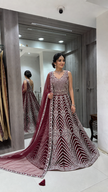 Maroon Bridal Lehenga