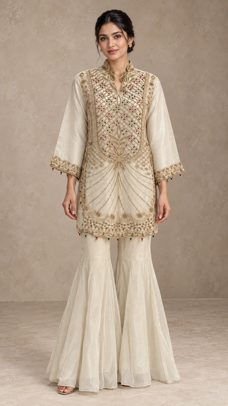 Elegant Ivory Indo western