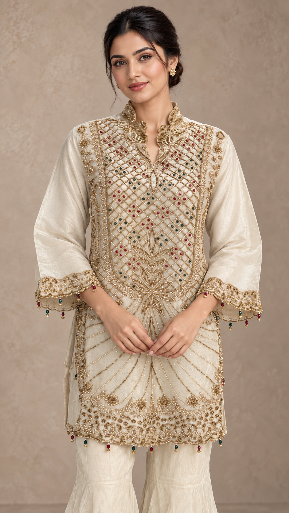 Elegant Ivory Indo western