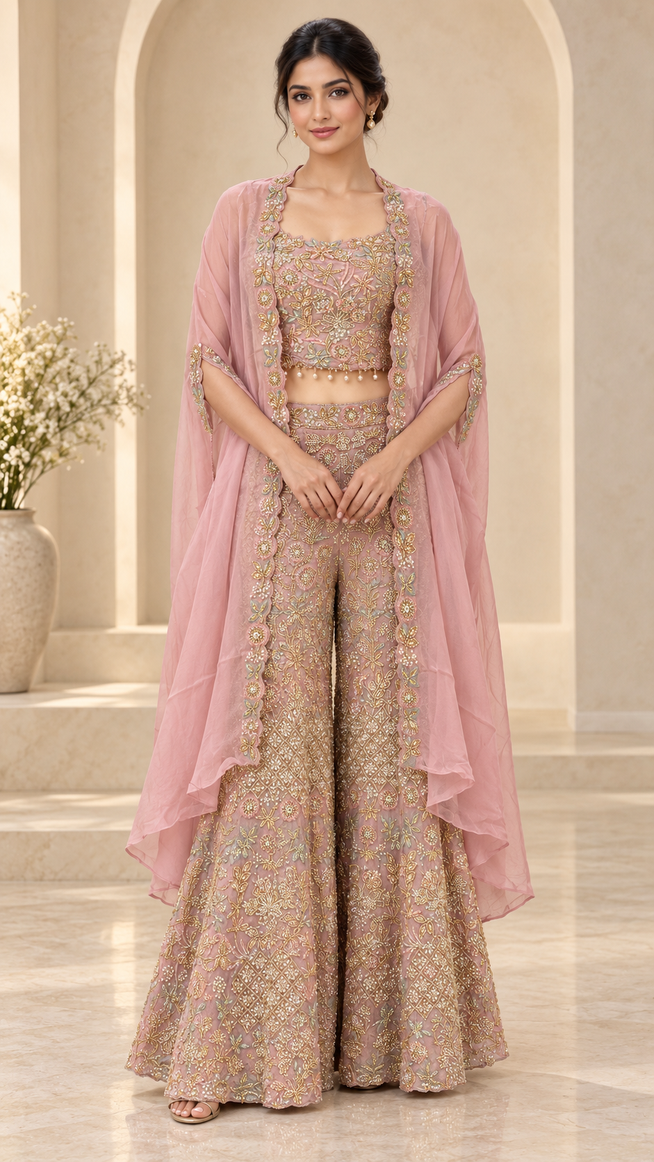 Blush Pink Indo western