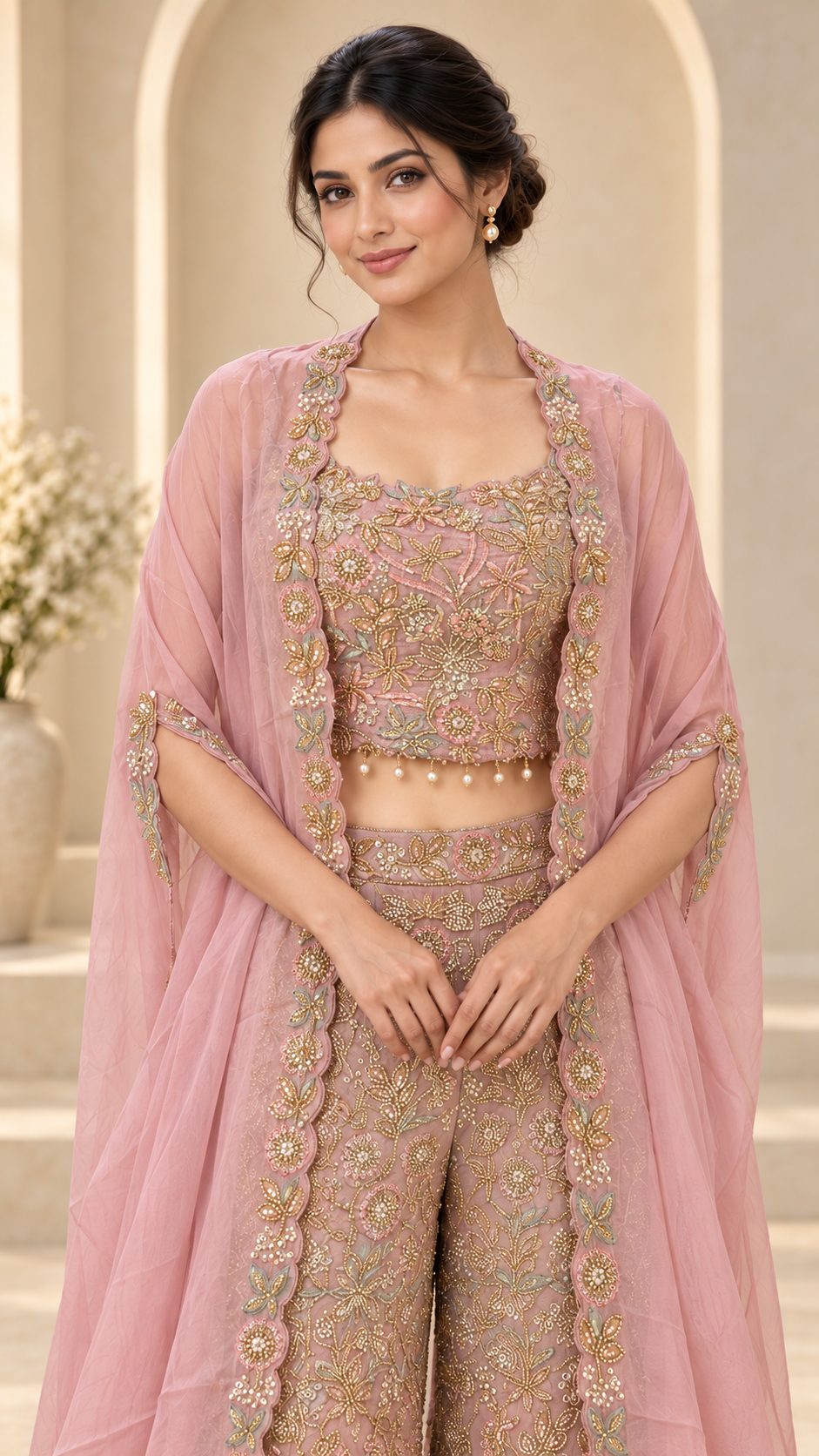 Blush Pink Indo western