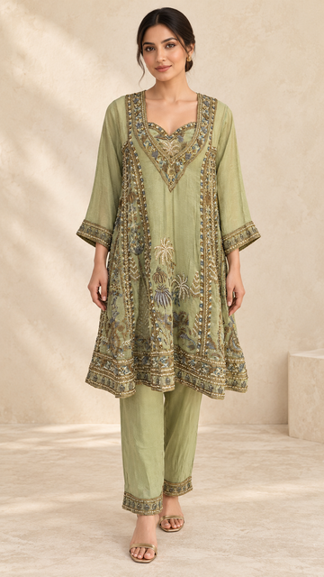 Pistachio Sage Indo western