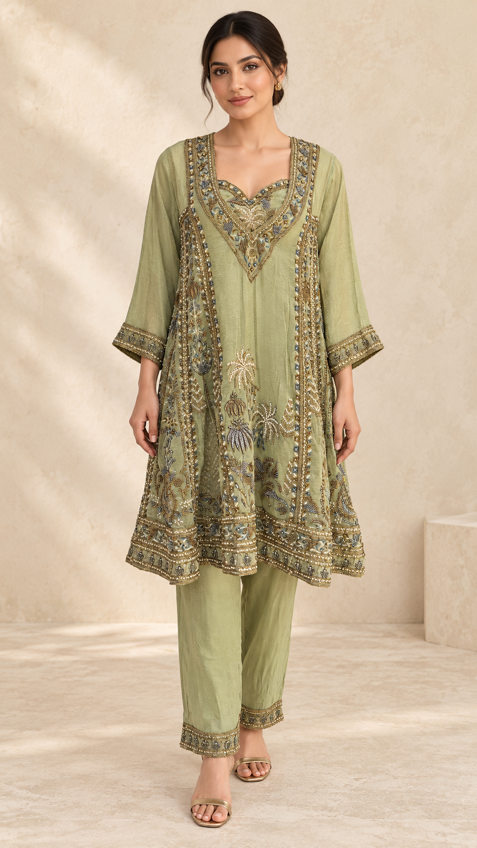 Pistachio Sage Indo western