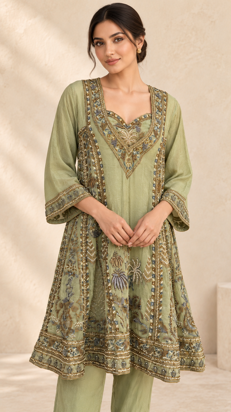 Pistachio Sage Indo western
