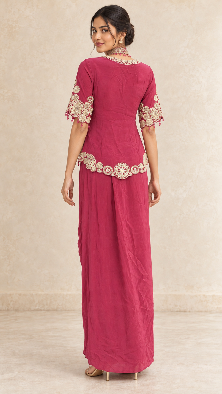 Raspberry Rose Indo western