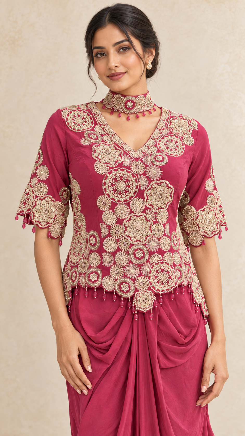 Raspberry Rose Indo western
