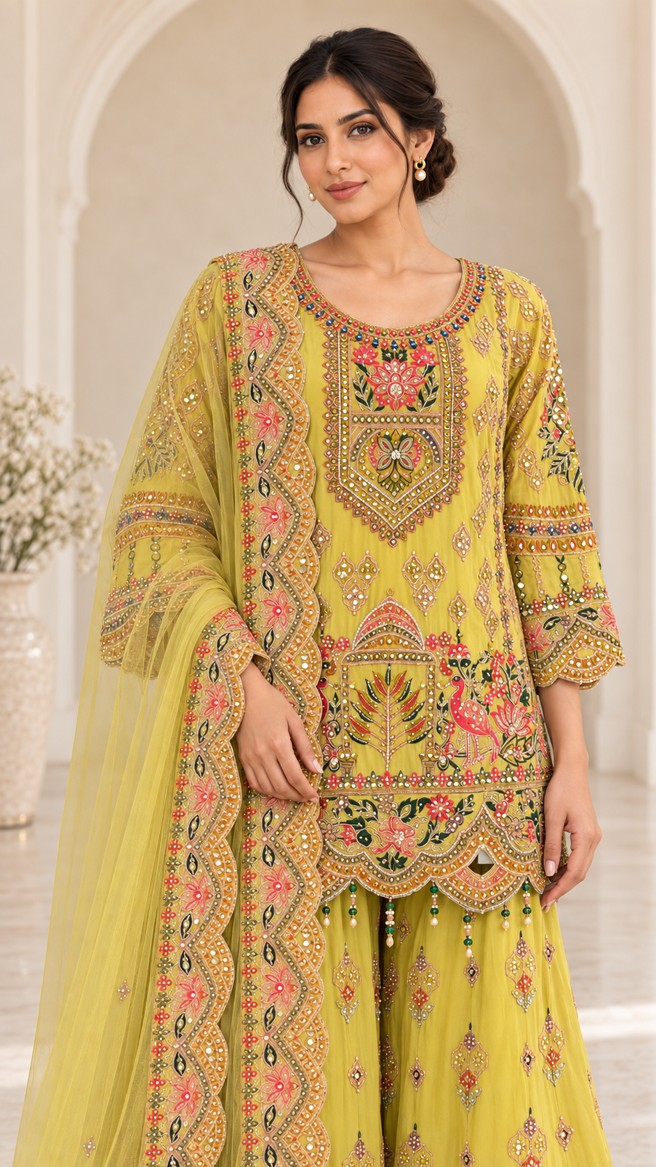 Elegant Olive Green Palazzo