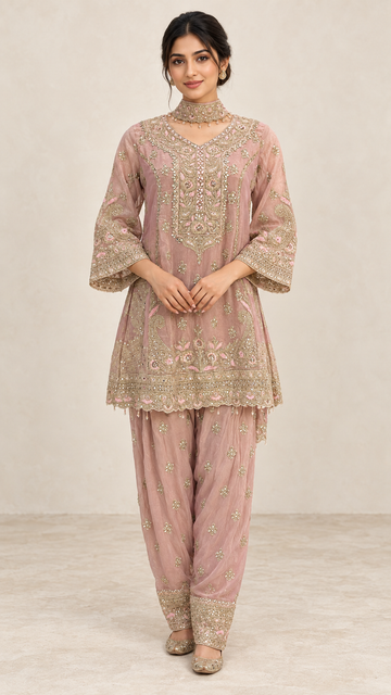 Blush Pink Indo western