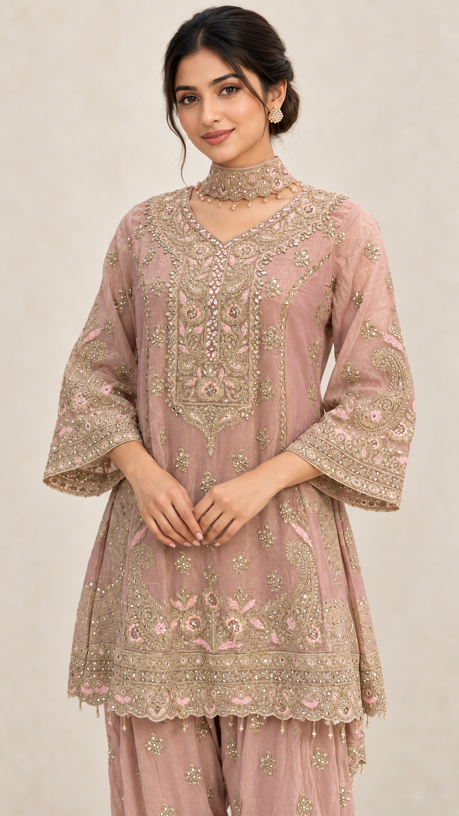 Blush Pink Indo western