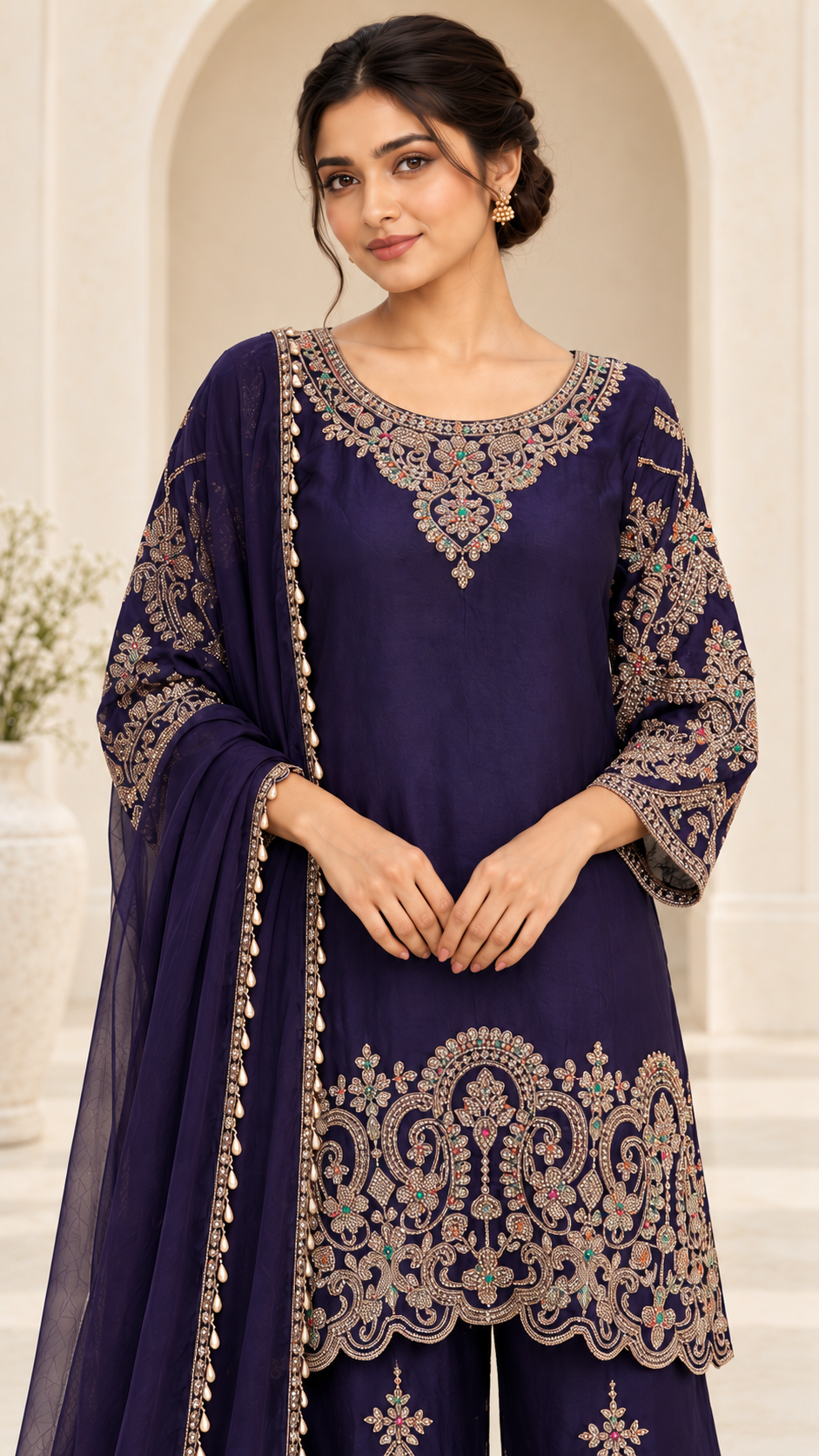 Navy Indigo Palazzo