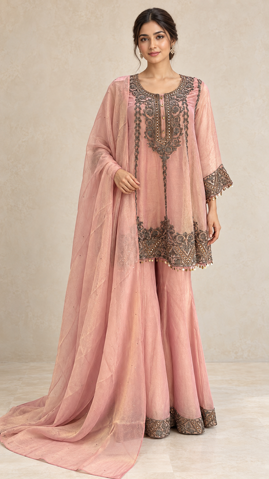 Blush Pink Indo western