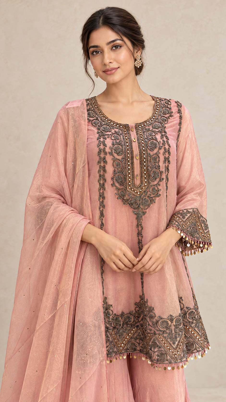 Blush Pink Indo western