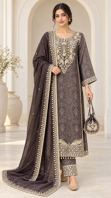 Deep Charcoal Brown Suit