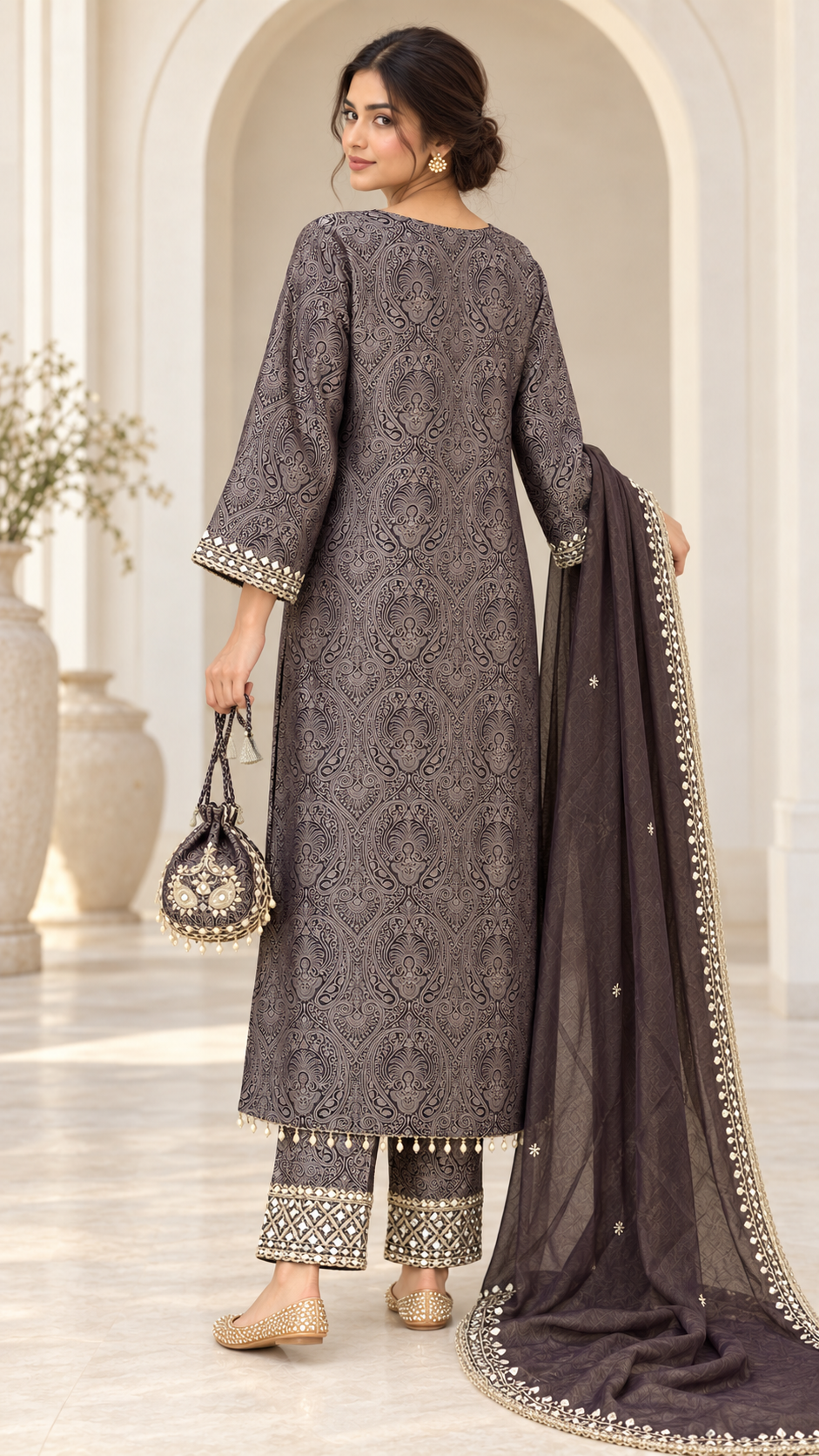 Deep Charcoal Brown Suit