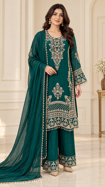 Elegant deep Green palazzo