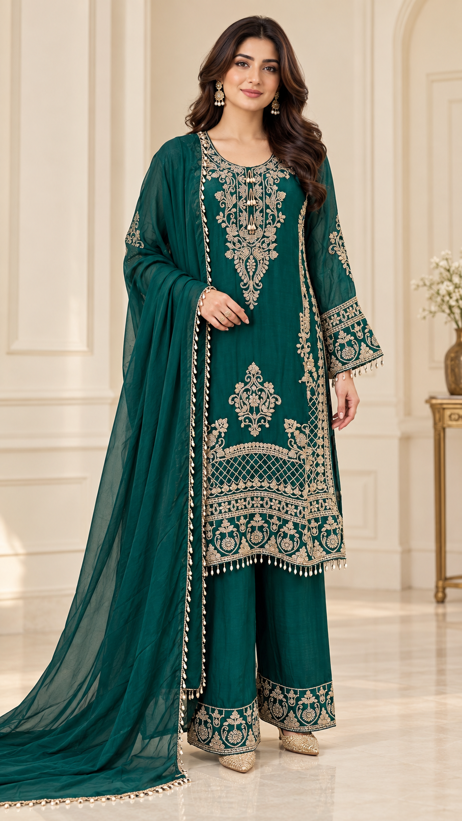 Elegant deep Green palazzo