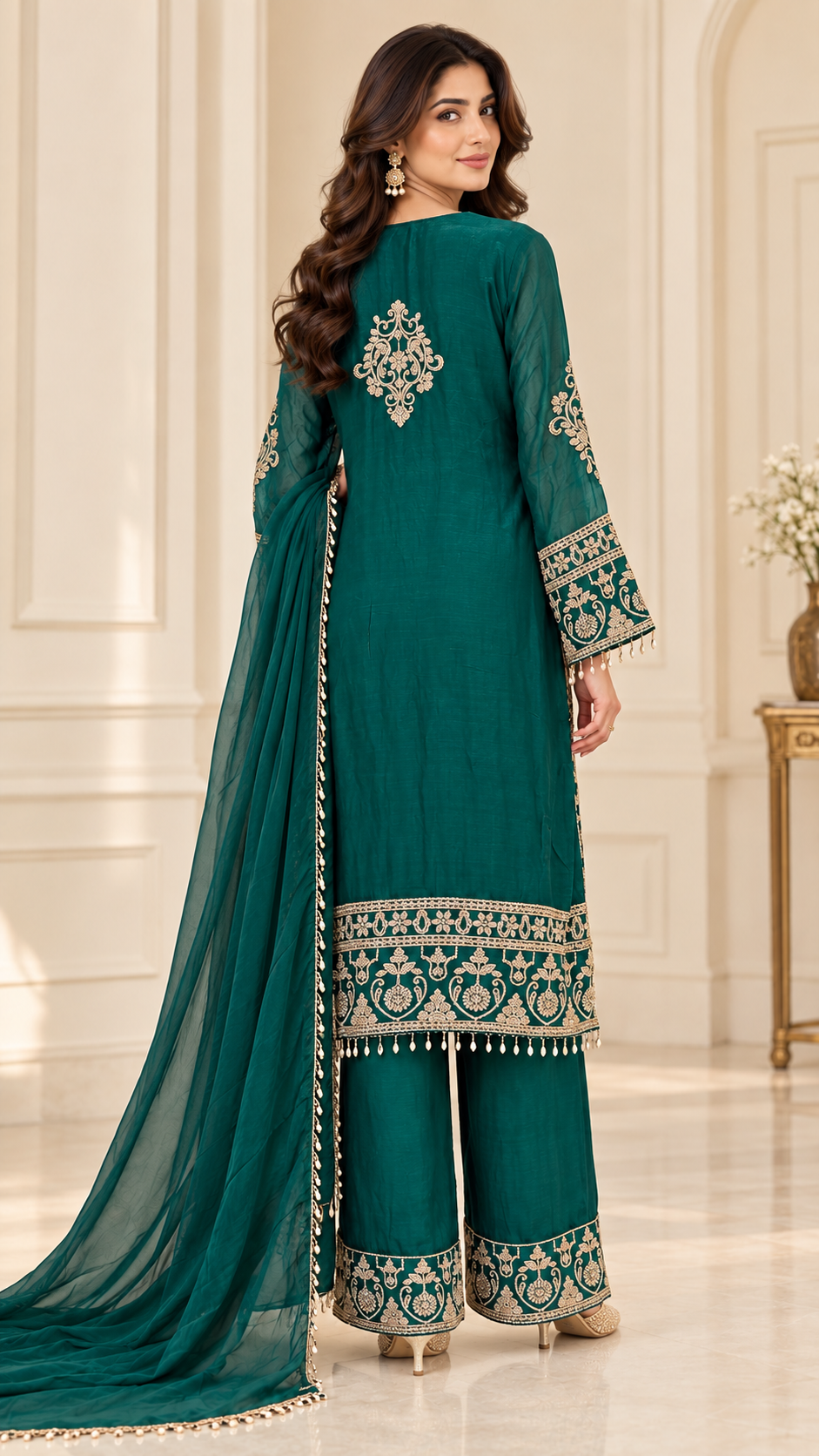Elegant deep Green palazzo