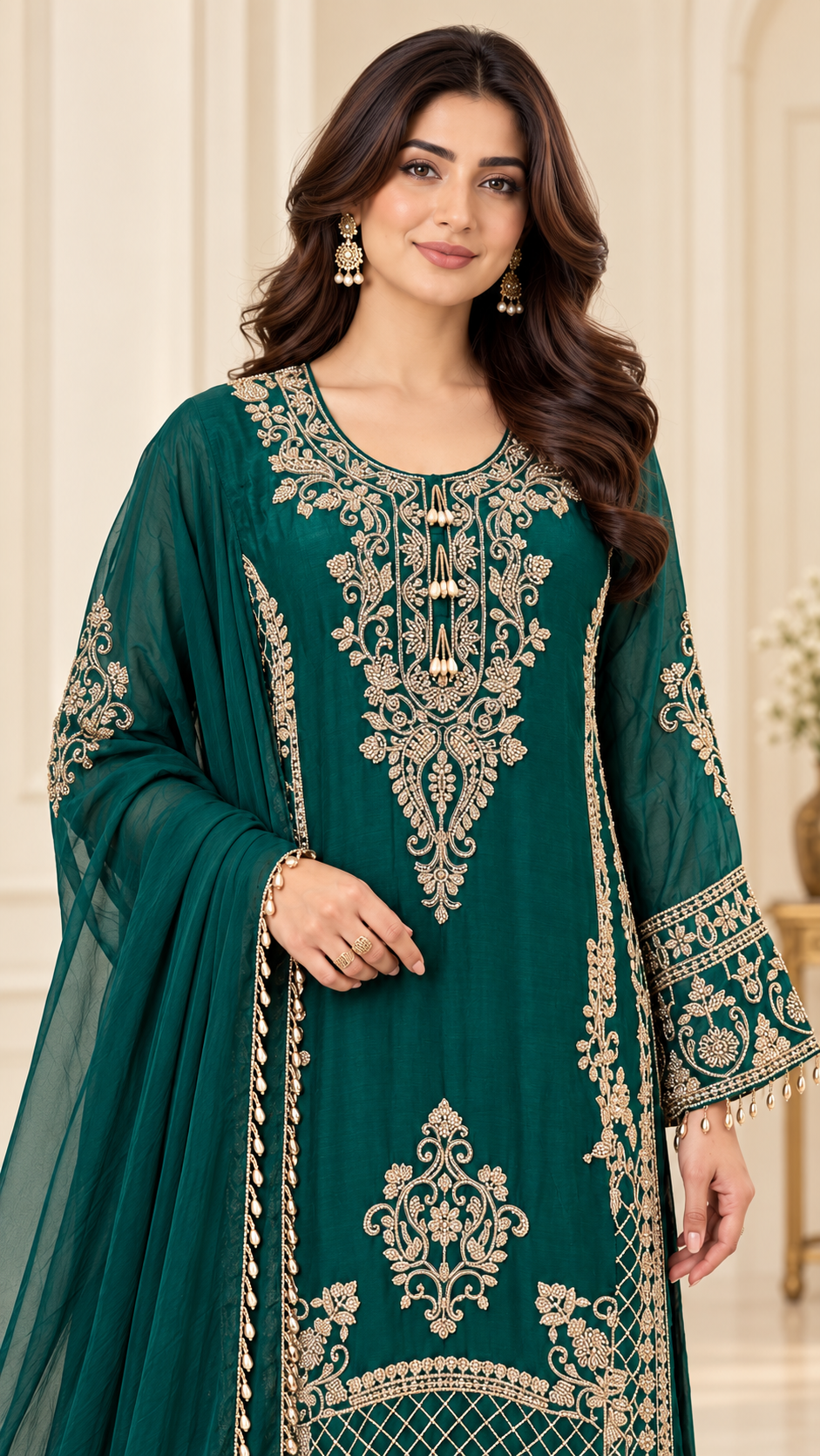 Elegant deep Green palazzo