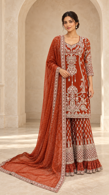 Rust orange Sharara.....