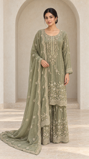 Muted Sage Green Palazzo