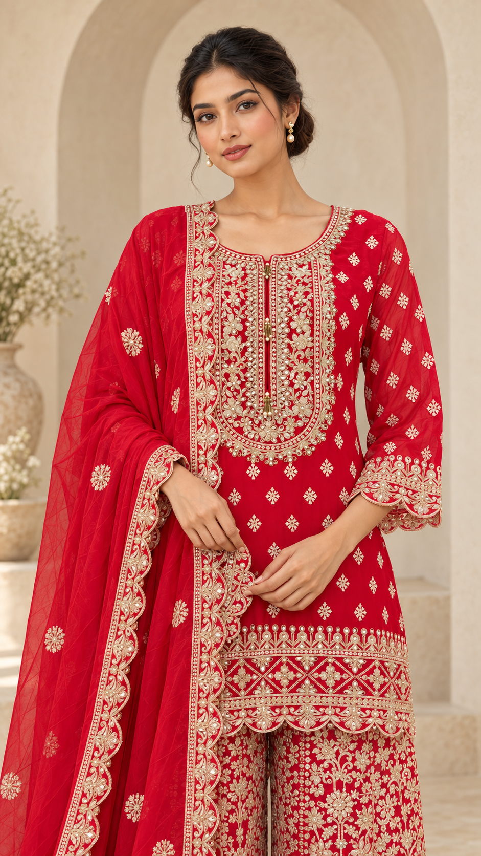 Bright Scarlet Red Palazzo