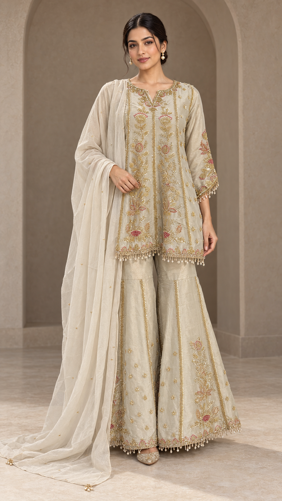 Champagne ivory Gharara