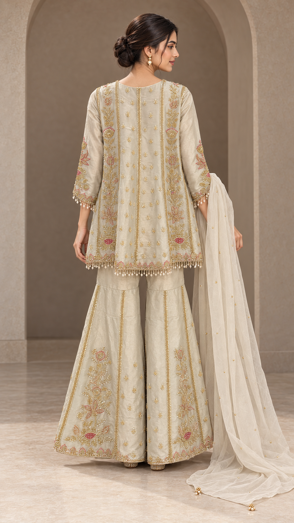 Champagne ivory Gharara