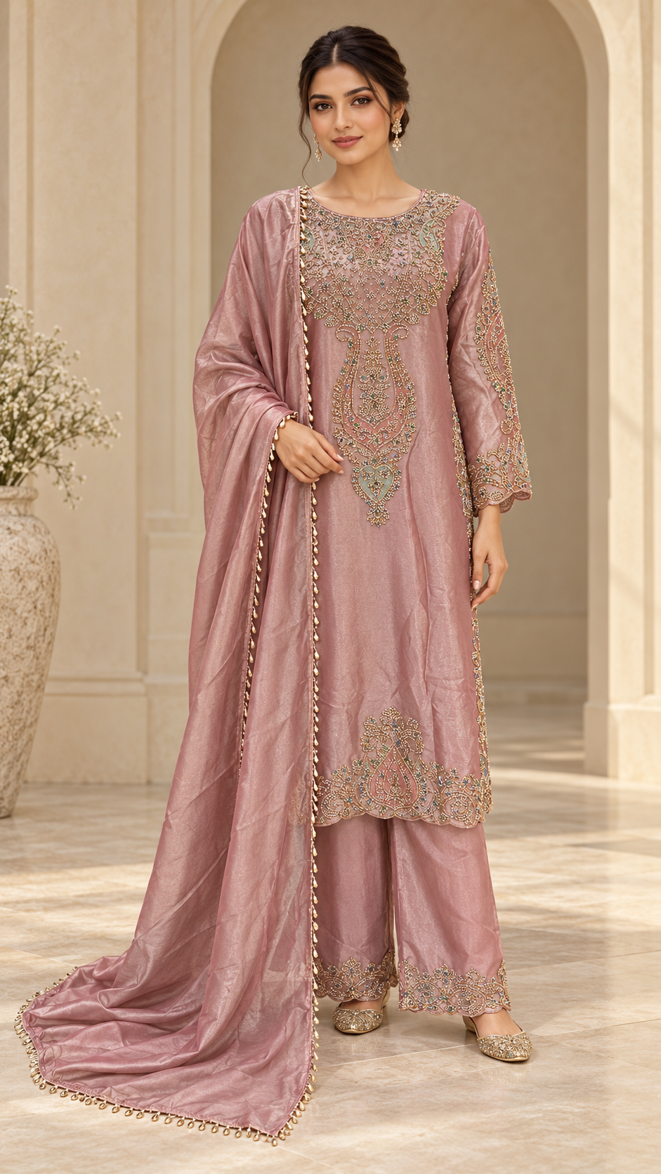 Dusty Rose Pink Palazzo