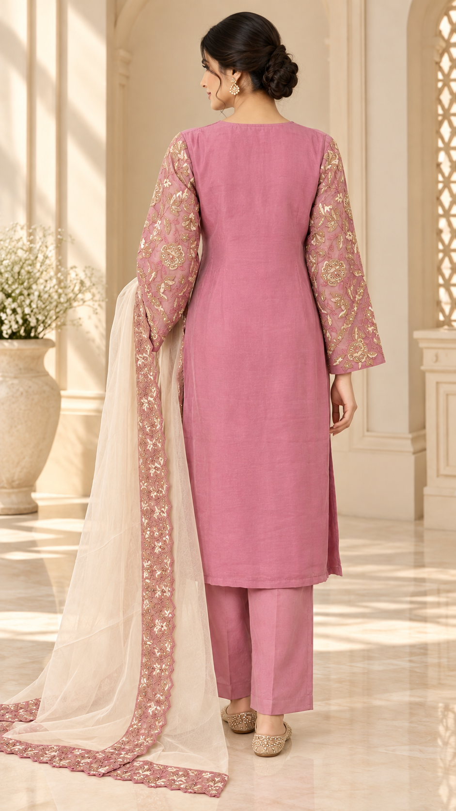 Dusty Rose Pink papazzo