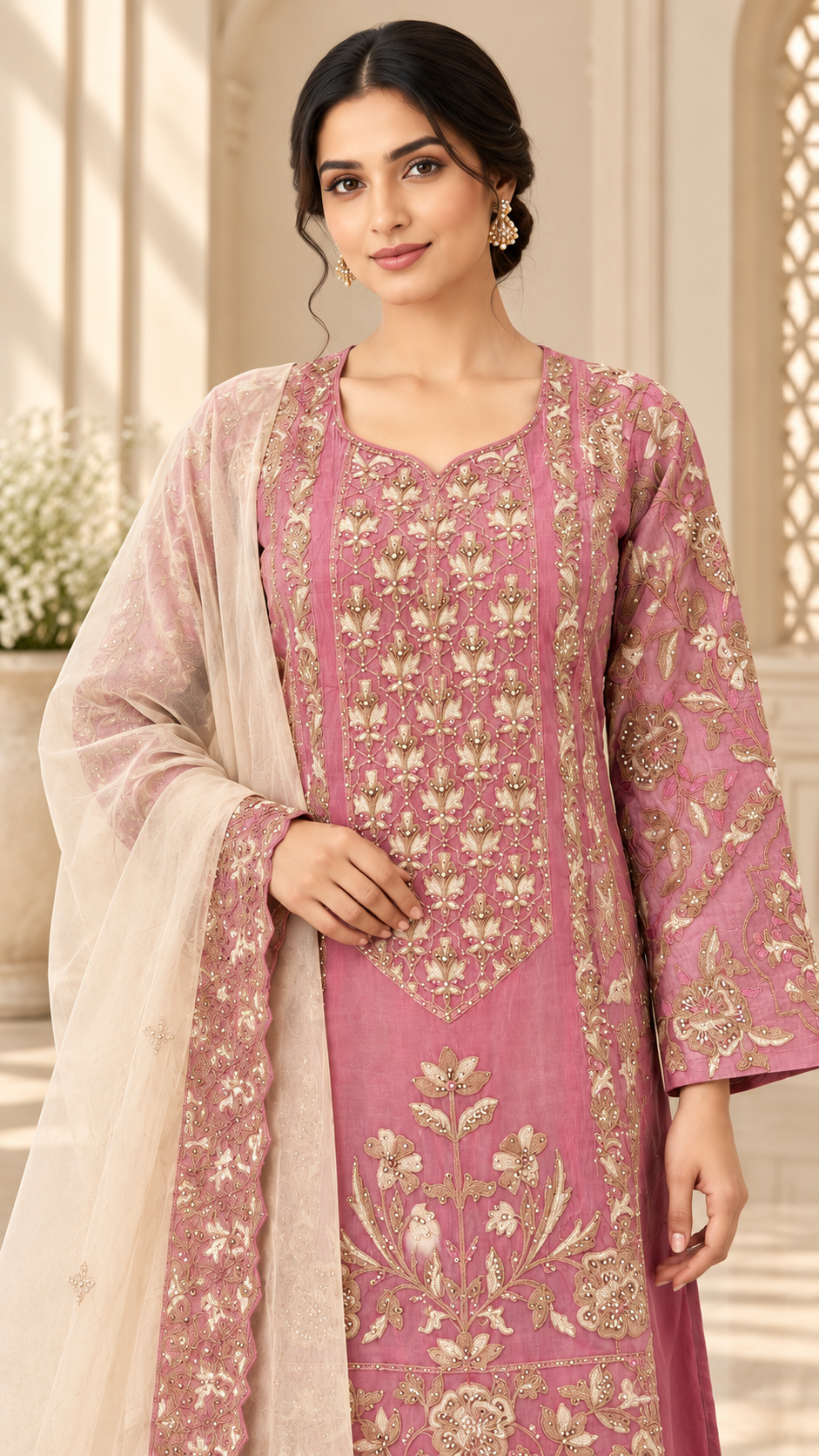 Dusty Rose Pink papazzo