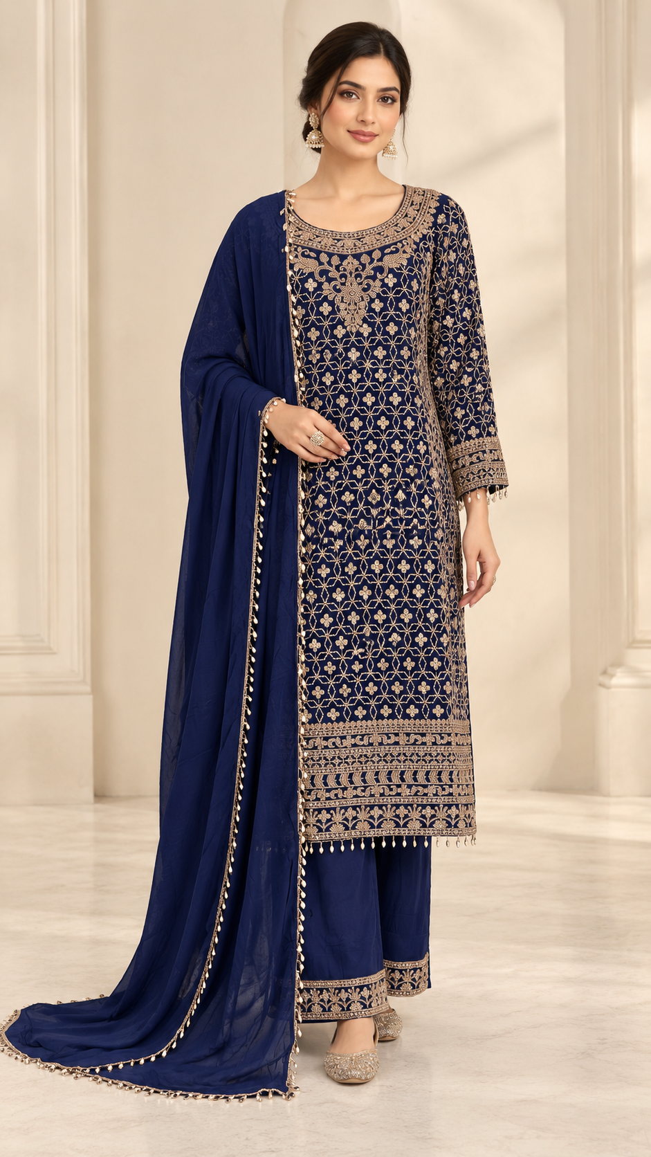 Deep Navy Blue Palazzo