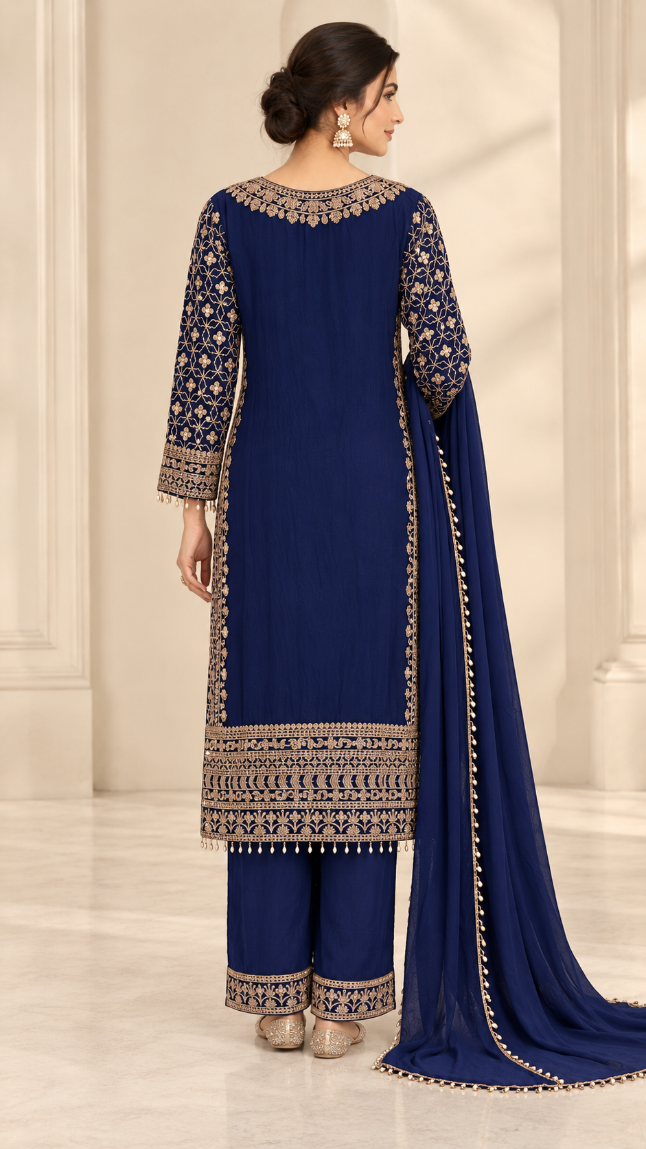 Deep Navy Blue Palazzo